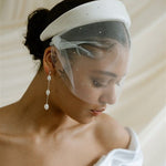 Dita Sheer Tulle Ivory Birdcage Veil With Face-Framing Crystals
