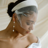 Dita Sheer Tulle Ivory Birdcage Veil With Face-Framing Crystals