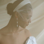 Dita Sheer Tulle Ivory Birdcage Veil With Face-Framing Crystals
