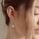 Ina silver crystal and pearl drop earring with the Elsa crystal and pearl cluster comb