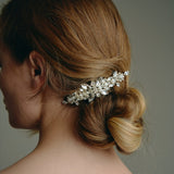 Model wears a vintage crystal wedding hair comb