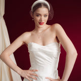Emmy Slim Ivory Padded Headband Birdcage Veil by Debbie Carlisle