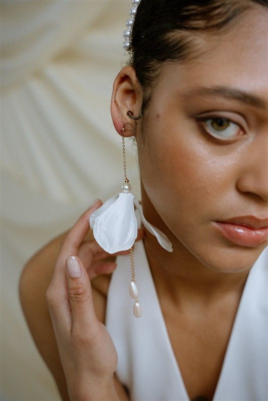 Francis Statement Long Drop Flower Earrings