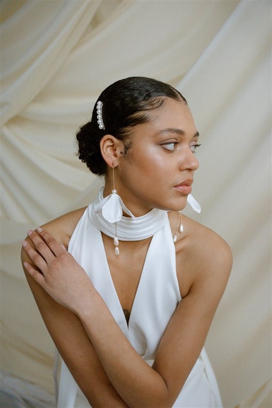 Francis Statement Long Drop Flower Earrings