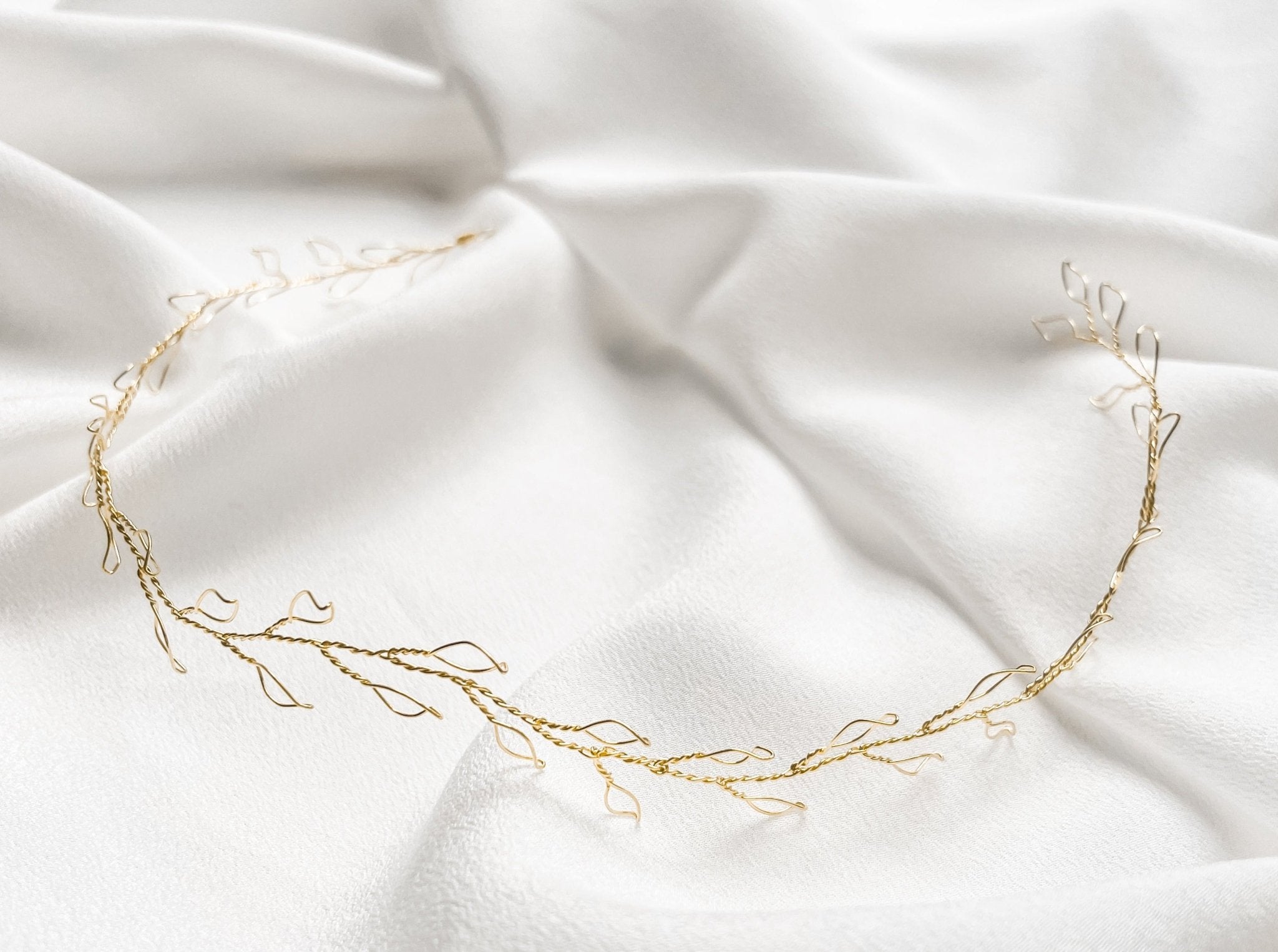 Harriet Gold delicate leaf headband