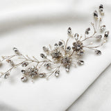 Stella Classic Silver Crystal Wildflower Hair Vine - Sample Sale