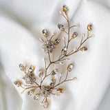 One-Off Gold Floral Crystal Hair vine - Sample Sale