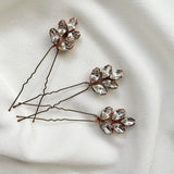 Rose Gold Lyra Vintage Style Crystal Hairpins Set - Sample Sale