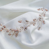 Cassie Small Crystal Leafy Hair Vine - Sample Sale - Rose Gold