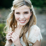 gold waved bridal forehead band