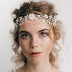 mother of pearl flower foreheadband