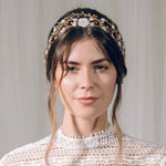 Gold flower tiara intertwined woven bridal hairvine - Katarina