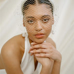 Leena Birdcage Veil with crystal edges 