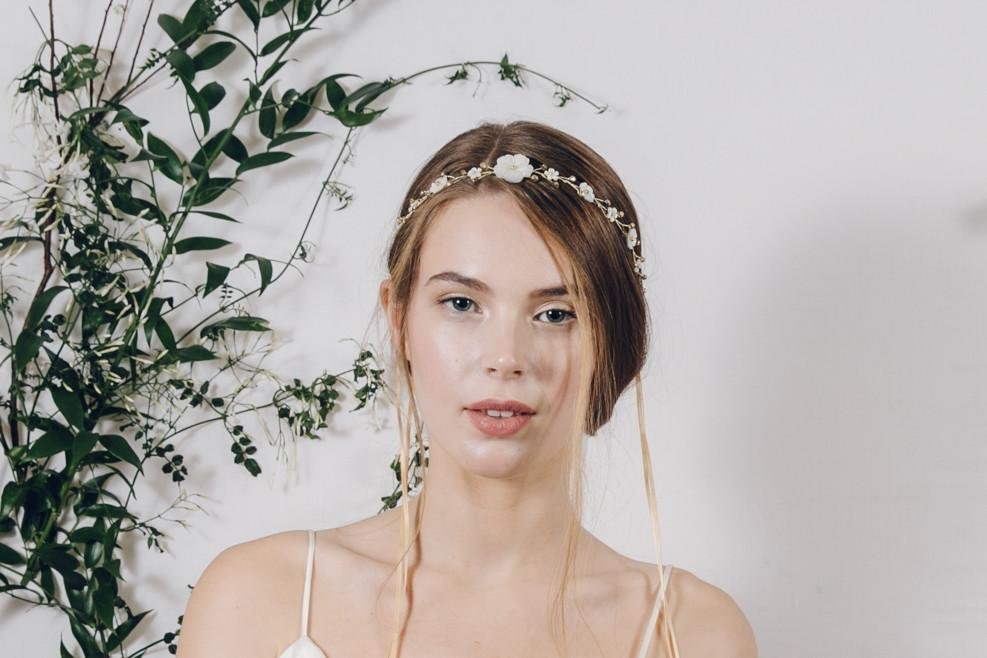 Large wedding headband flower crown hair vine