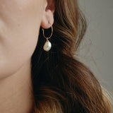   Lucy baroque pearl earring hoops gold