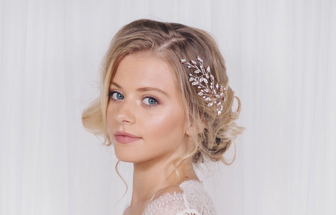 Large leafy crystal wedding hairpin - Maisie - Debbie Carlisle