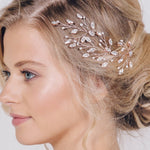 Large leafy crystal wedding hairpin - Maisie - Debbie Carlisle