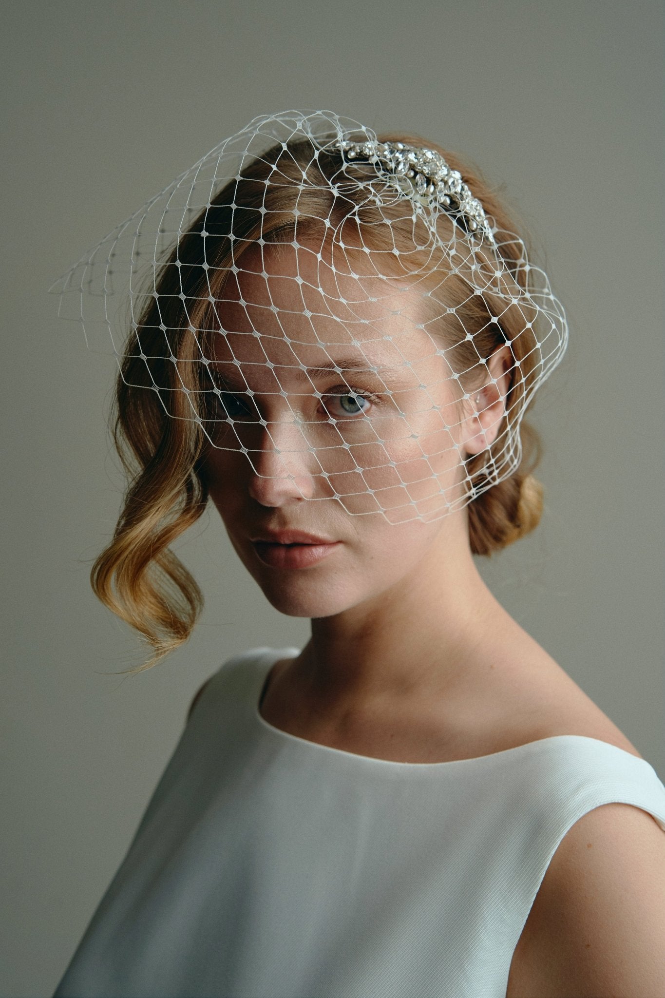 merry widow birdcage veil