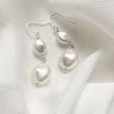 Mimi Vegan Baroque Coin Pearl Earrings Gold/Silver