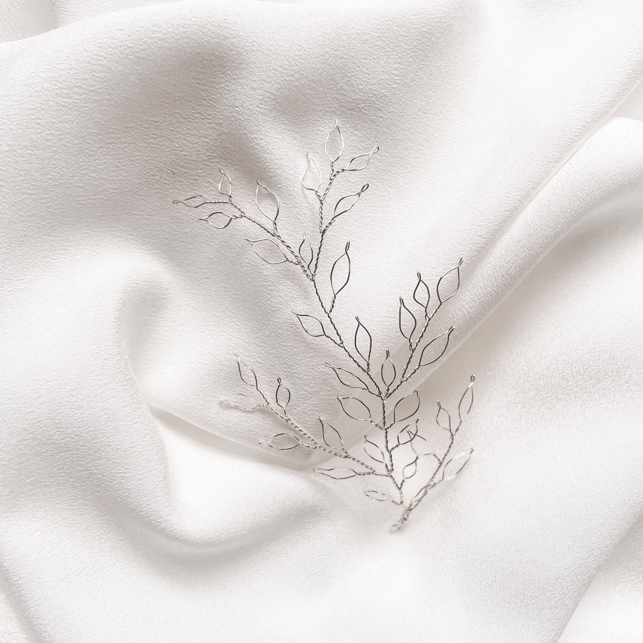 Nel Silver Wedding Hair Vine