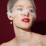 Tulle Mask Style Micro Veil with Lace Edging | Nicole | Debbie Carlisle