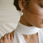 Ora Large Baroque Pearl Sculptural Oblong Hoop Style Earrings