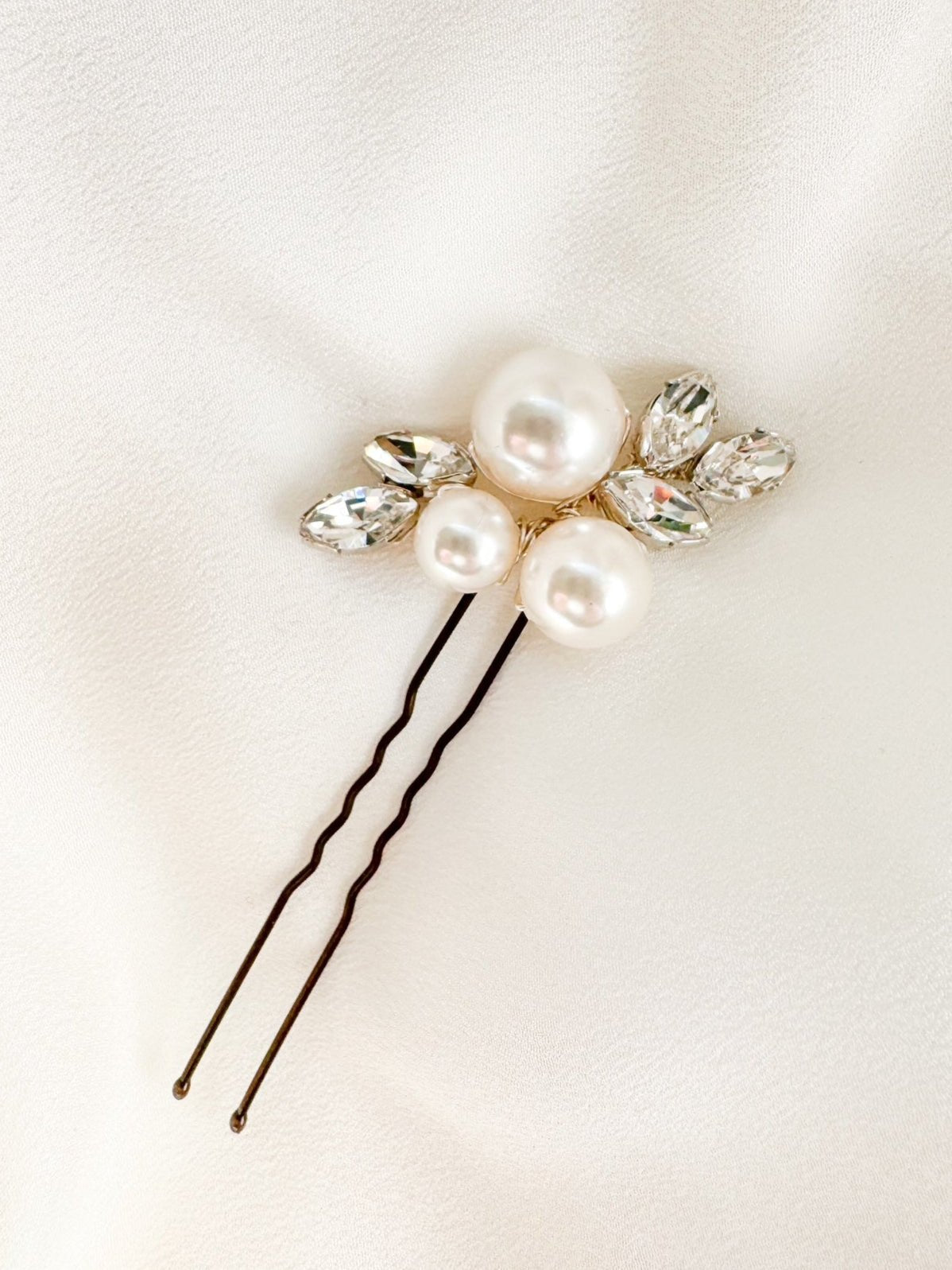 Portia Pearl and Crystal Vintage Style Hair Pin