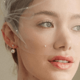 Tulle Mask Style Micro Veil with Pearls | Rose | Debbie Carlisle
