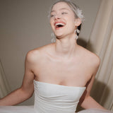Ivory Tulle Mask Micro Veil with Silk Flowers | Tabitha | Debbie Carlisle