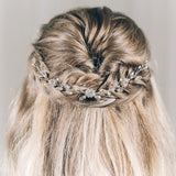 Crystal and pearl bridal delicate updo wedding hair vine - Thea