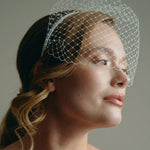 Wren ivory birdcage veil slim iheadband