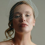 Wren ivory birdcage veil slim iheadband