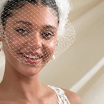 Bonnie Full Gathered Ivory Birdcage Veil