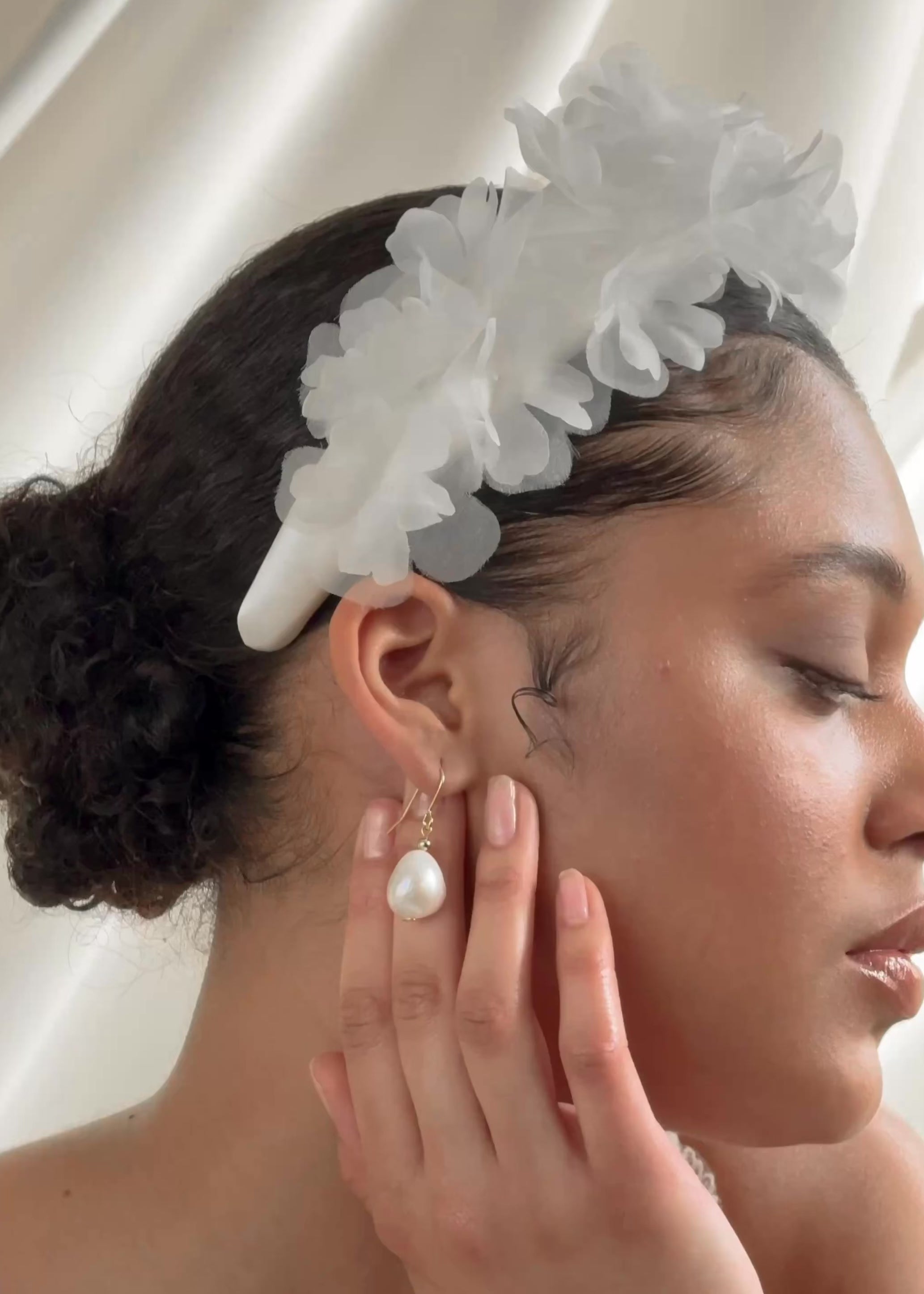 Florence Ivory Silk Flower Wedding Headband