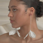 Frederica Ear Threader Long Drop Floral Earring