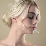 antique ivory rustic bridal crown with hairpins