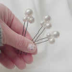 ivory cluster pearl hair pins trio set - Perla