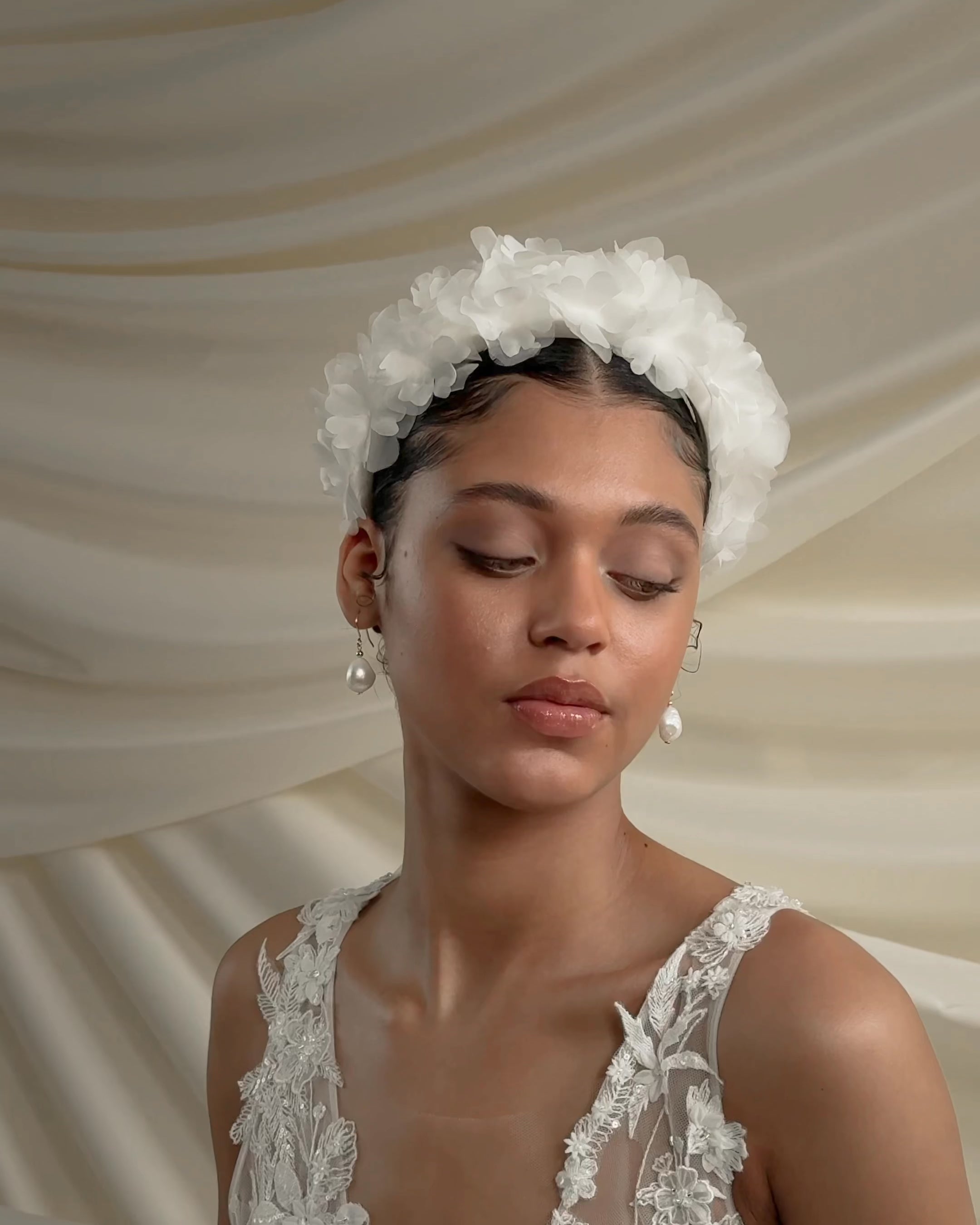 Florence Ivory Silk Flower Wedding Headband