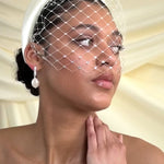 Kitty Ivory Merry Widow Crystal Birdcage Veil