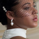 Birdie Black Birdcage Veil with Purdy small pearl comb