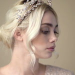Rose gold crystal flower crown - Mabel