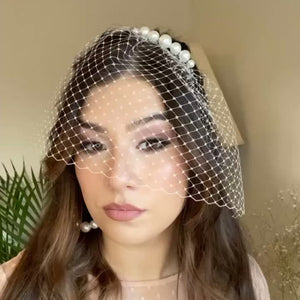 Large slim Pearl bridal comb wedding clip - Mona