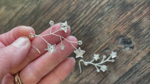 Star drop earrings statement bridal earrings - Lunaria