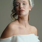 Ada merry widow padded ivory veil headband