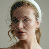 Ada merry widow padded ivory veil headband