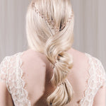Crystal and pearl plait bridal hairvine in gold, silver or rose gold - Amy 'Y' hair vine
