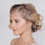 Rose gold, silver or gold crystal wedding headband browband - India - Debbie Carlisle