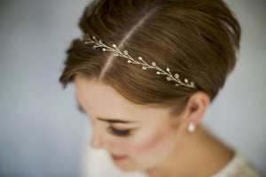 Simple crystal wedding hairvine headband - Amy