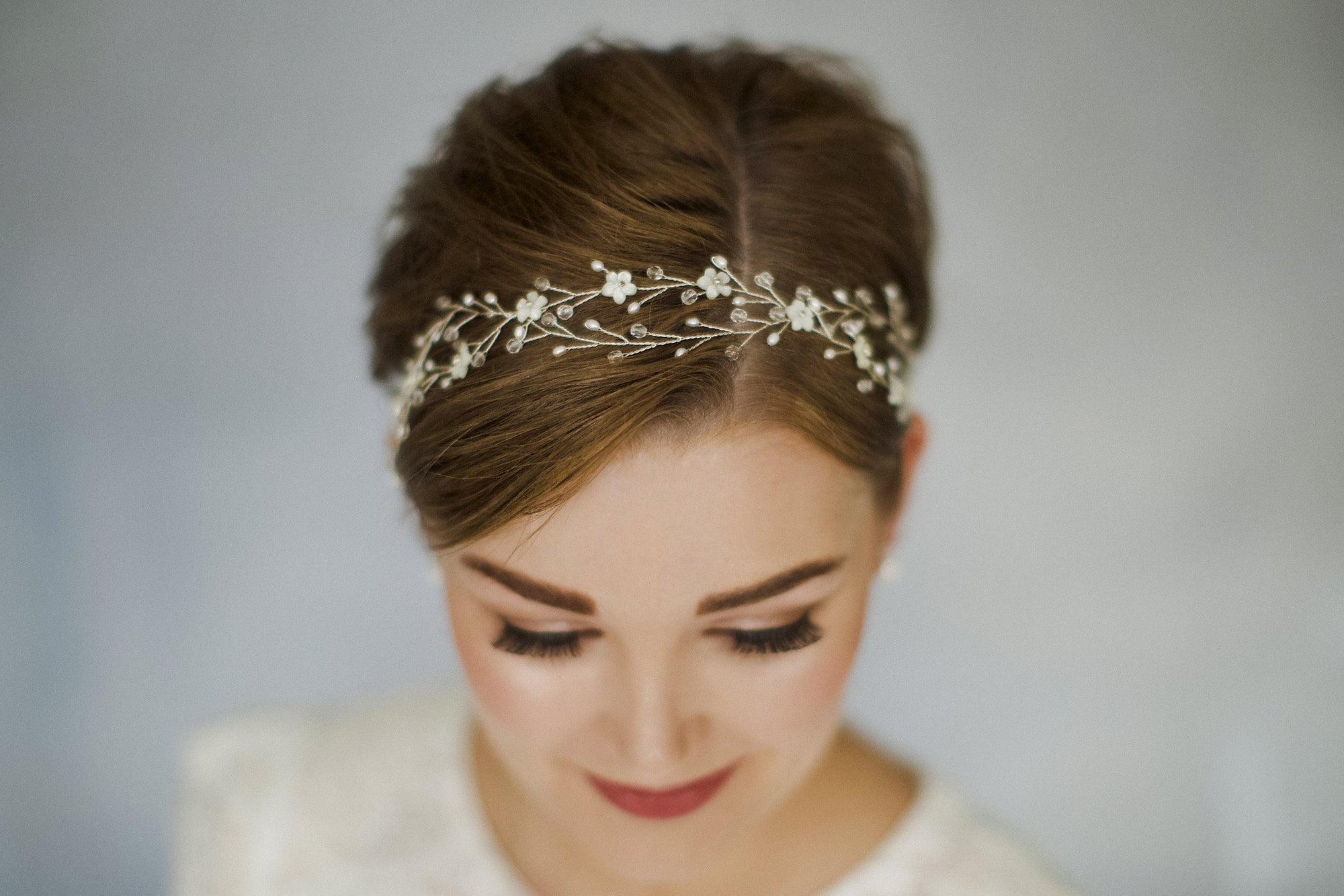Crystal bohemian intertwined wedding hair vine - Anastasia - Debbie Carlisle