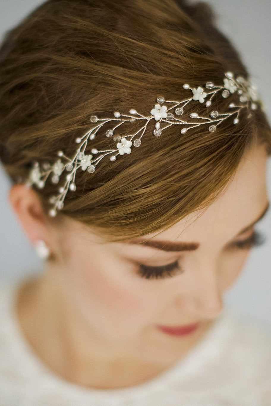 Crystal bohemian intertwined wedding hair vine - Anastasia - Debbie Carlisle